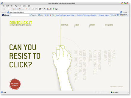 dontclick DontClick.it   A Website That Doesnt Requires Clicking