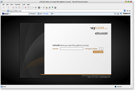 123flickr Create Flickr Gallery in 2 Clicks with 123Flickr