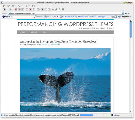 peformancing photopress Performancing PhotoPress Wordpress Theme for Photo Blogs