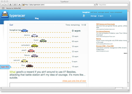 How Typeracer works is,