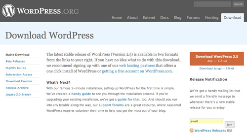 wordpress 2.5