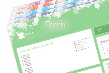 rounded green Update: Rounded Wordpress Theme   5 More Colors