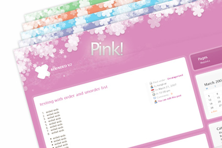 rounded pink Update: Rounded Wordpress Theme   5 More Colors