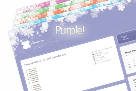 rounded purple Update: Rounded Wordpress Theme   5 More Colors